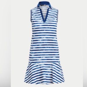 Ralph Lauren RLX GOLF Performance Interlock Striped Polo Dress‎ size Medium new